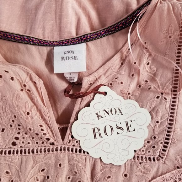 Knox Rose L Peachtree Eyelet Top NWT #7358 - Picture 10 of 11